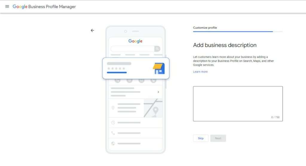 Google Business Profile Business Description
