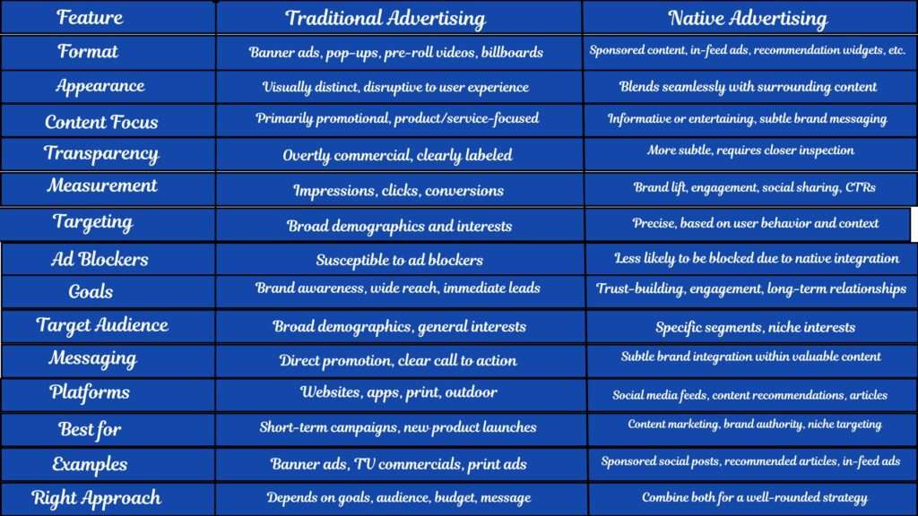 Traditional ads vs native advertising