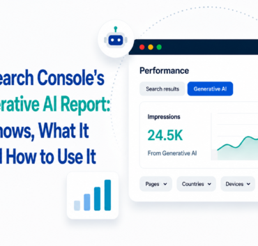 Google Search Console Generative AI performance report dashboard showing impressions"
