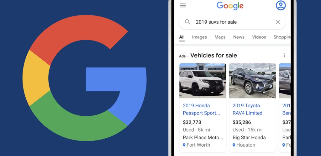 Google Vehicle ads in automobile industry